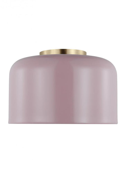 Visual Comfort & Co. Studio Collection Malone transitional 1-light indoor dimmable small ceiling flush mount in rose finish with rose steel