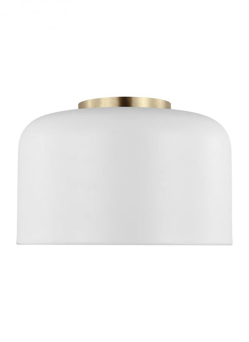 Visual Comfort & Co. Studio Collection Malone transitional 1-light LED indoor dimmable small ceiling flush mount in matte white finish with