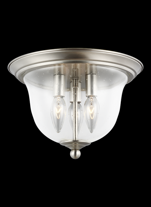 Generation Lighting Belton transitional 3-light LED indoor dimmable ceiling flush mount in brushed nickel silver finish