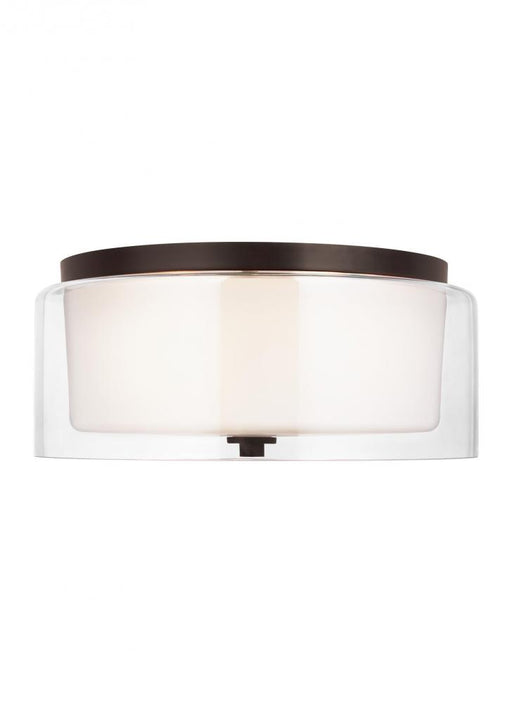 Generation Lighting Elmwood Park traditional 2-light LED indoor dimmable ceiling semi-flush mount in bronze finish with