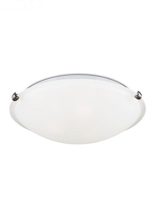 Generation Lighting Clip Ceiling transitional 2-light LED indoor dimmable flush mount in brushed nickel silver finish wi