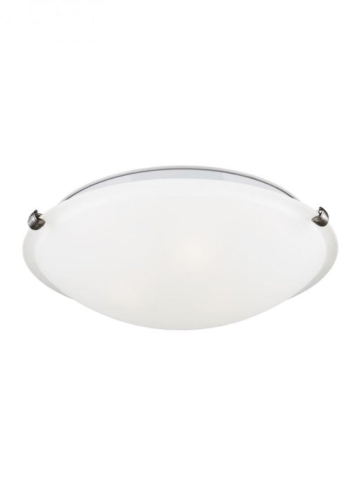 Generation Lighting Clip Ceiling transitional 3-light indoor dimmable flush mount in brushed nickel silver finish with s