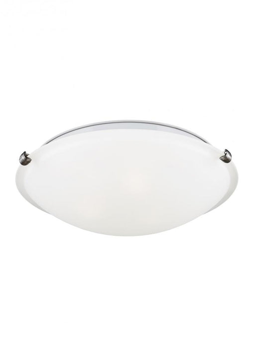 Generation Lighting Clip Ceiling transitional 3-light LED indoor dimmable flush mount in brushed nickel silver finish wi