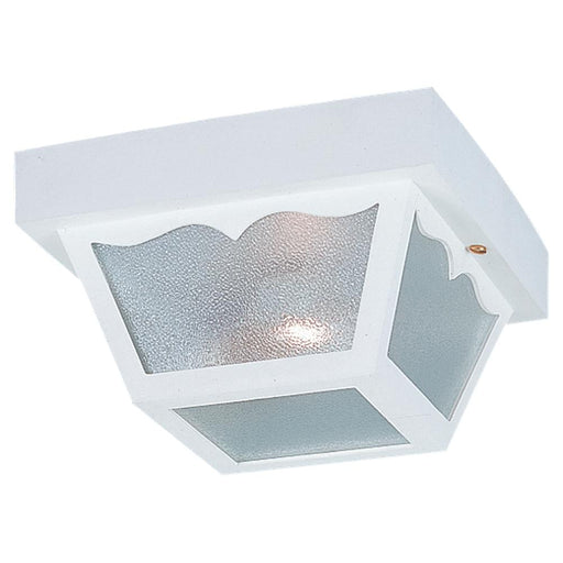 Generation Lighting Outdoor Ceiling traditional 2-light outdoor exterior ceiling flush mount in white finish with clear