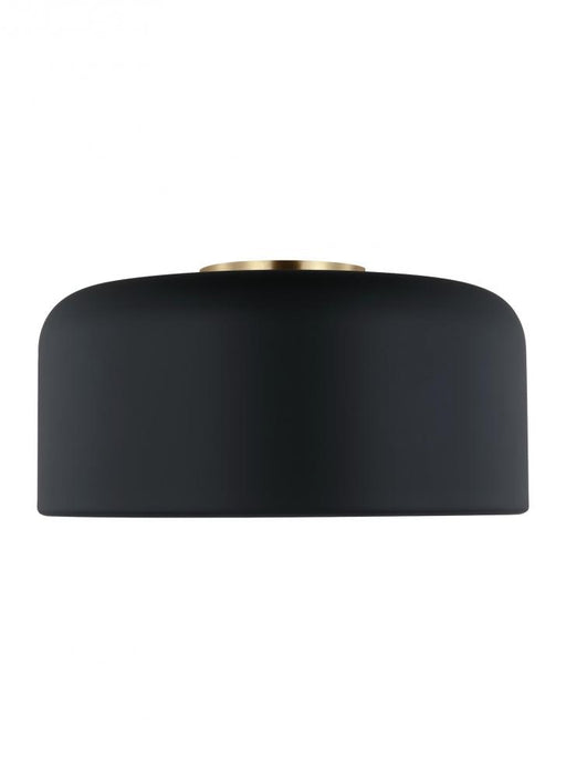 Visual Comfort & Co. Studio Collection Malone transitional 1-light indoor dimmable medium ceiling flush mount in midnight black finish with