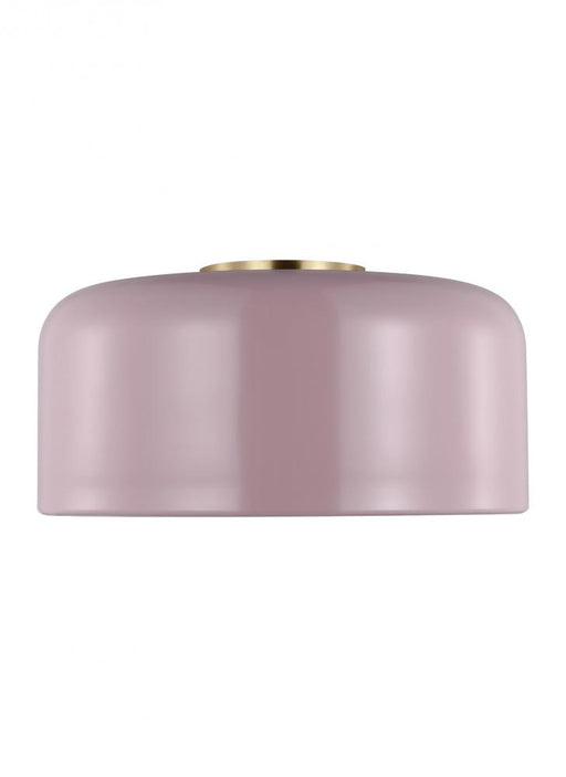 Visual Comfort & Co. Studio Collection Malone transitional 1-light indoor dimmable medium ceiling flush mount in rose finish with rose stee
