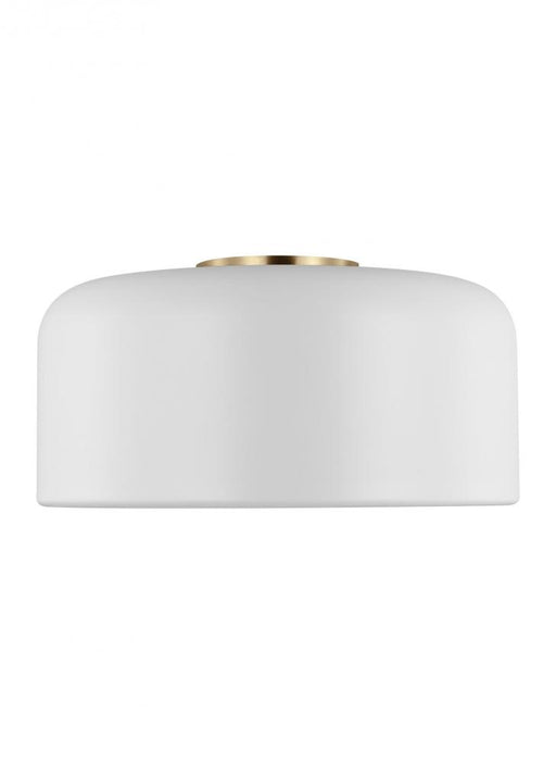 Visual Comfort & Co. Studio Collection Malone transitional 1-light LED indoor dimmable medium ceiling flush mount in matte white finish wit