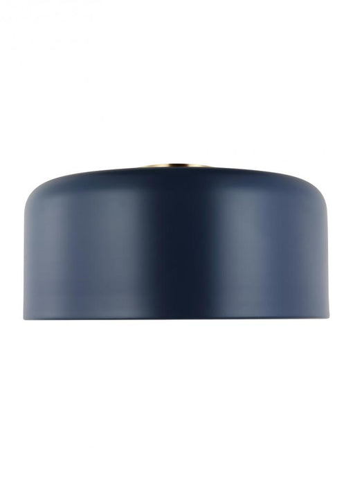Visual Comfort & Co. Studio Collection Malone transitional 1-light indoor dimmable large ceiling flush mount in navy finish with navy steel
