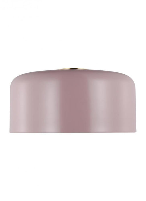 Visual Comfort & Co. Studio Collection Malone transitional 1-light indoor dimmable large ceiling flush mount in rose finish with rose steel