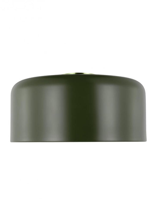 Visual Comfort & Co. Studio Collection Malone transitional 1-light indoor dimmable large ceiling flush mount in olive finish with olive ste