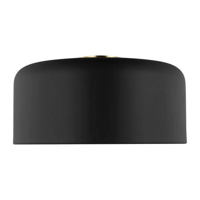 Visual Comfort & Co. Studio Collection Malone transitional 1-light LED indoor dimmable large ceiling flush mount in midnight black finish w
