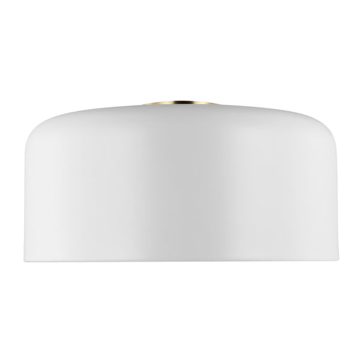 Visual Comfort & Co. Studio Collection Malone transitional 1-light LED indoor dimmable large ceiling flush mount in matte white finish with