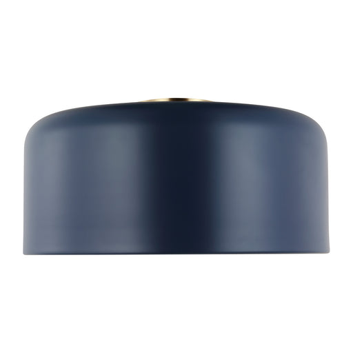 Visual Comfort & Co. Studio Collection Malone transitional 1-light LED indoor dimmable large ceiling flush mount in navy finish with navy s