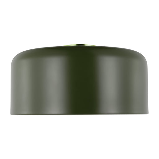 Visual Comfort & Co. Studio Collection Malone transitional 1-light LED indoor dimmable large ceiling flush mount in olive finish with olive