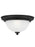 Generation Lighting Geary transitional 1-light indoor dimmable ceiling flush mount fixture in midnight black finish with