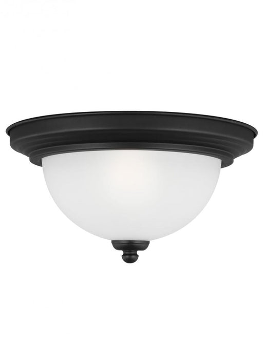 Generation Lighting Geary transitional 1-light indoor dimmable ceiling flush mount fixture in midnight black finish with