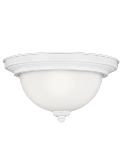 Generation Lighting Geary transitional 3-light indoor dimmable ceiling flush mount fixture in white finish with satin et