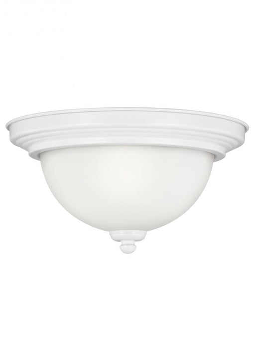 Generation Lighting Geary transitional 1-light indoor dimmable ceiling flush mount fixture in white finish with satin et