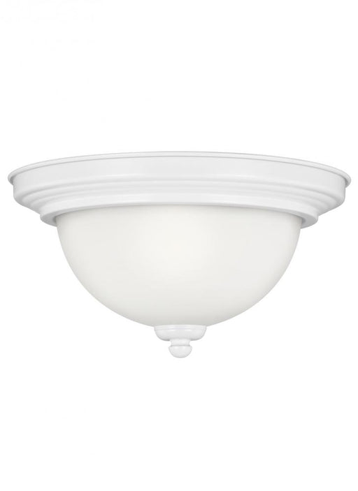 Generation Lighting Geary transitional 3-light indoor dimmable ceiling flush mount fixture in white finish with satin et