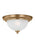 Generation Lighting Geary traditional indoor dimmable 1-light ceiling flush mount in satin brass with a satin etched gla