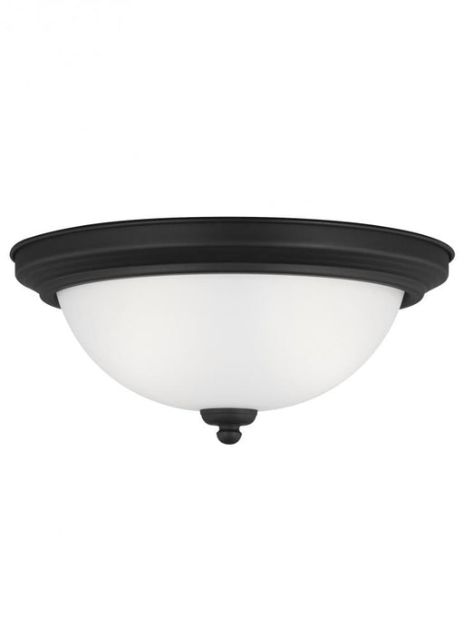 Generation Lighting Geary transitional 2-light indoor dimmable ceiling flush mount fixture in midnight black finish with