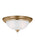 Generation Lighting Geary traditional indoor dimmable 2-light ceiling flush mount in satin brass with a satin etched gla