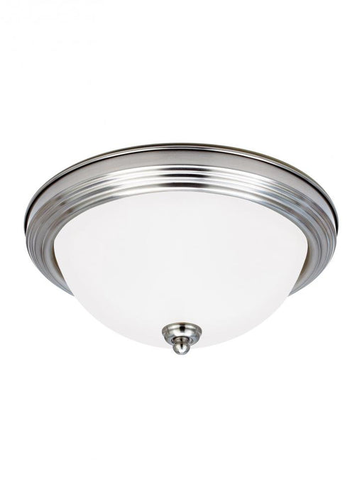 Generation Lighting Geary transitional 2-light LED indoor dimmable ceiling flush mount fixture in brushed nickel silver