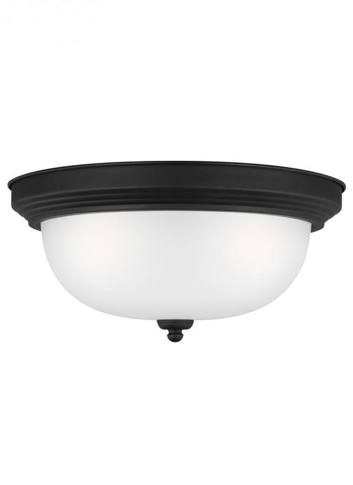 Generation Lighting Geary transitional 3-light indoor dimmable ceiling flush mount fixture in midnight black finish with