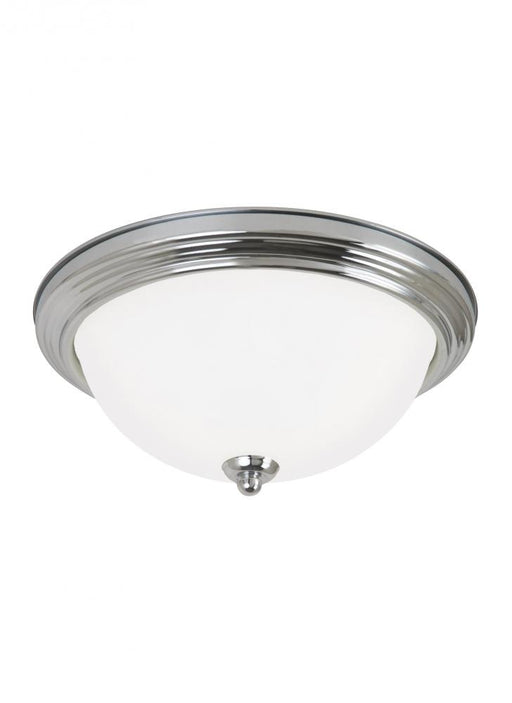 Generation Lighting Geary transitional 3-light LED indoor dimmable ceiling flush mount fixture in chrome silver finish w