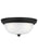 Generation Lighting Geary transitional 3-light LED indoor dimmable ceiling flush mount fixture in midnight black finish