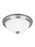 Generation Lighting Geary transitional 3-light LED indoor dimmable ceiling flush mount fixture in brushed nickel silver