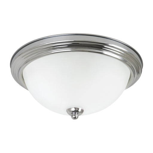 Generation Lighting Geary transitional 1-light indoor dimmable ceiling flush mount fixture in chrome silver finish with