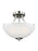 Generation Lighting Geary transitional 2-light indoor dimmable ceiling flush mount fixture in brushed nickel silver fini