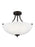 Generation Lighting Geary transitional 3-light indoor dimmable ceiling flush mount fixture in bronze finish with satin e | 7716503-710