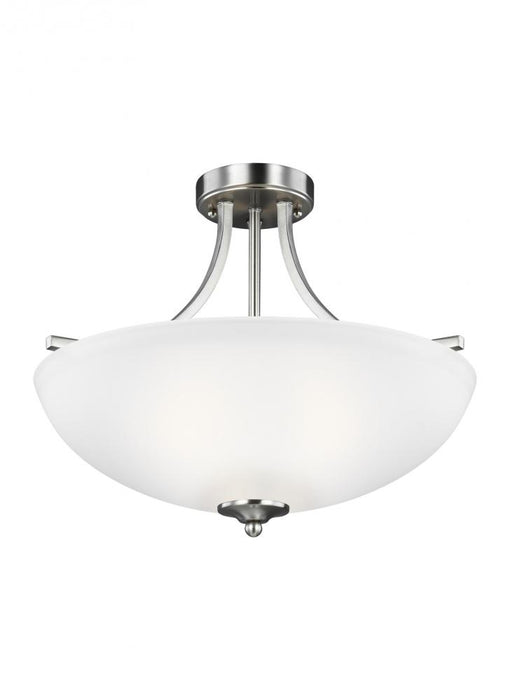 Geary Transitional 3-light Indoor Dimmable Ceiling Flush Mount Fixture In Brushed Nickel Silver Fini | 7716503-962