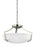 Generation Lighting Hanford traditional 3-light indoor dimmable ceiling flush mount in brushed nickel silver finish with