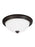 Generation Lighting Geary transitional 2-light LED indoor dimmable ceiling flush mount fixture in bronze finish with sat