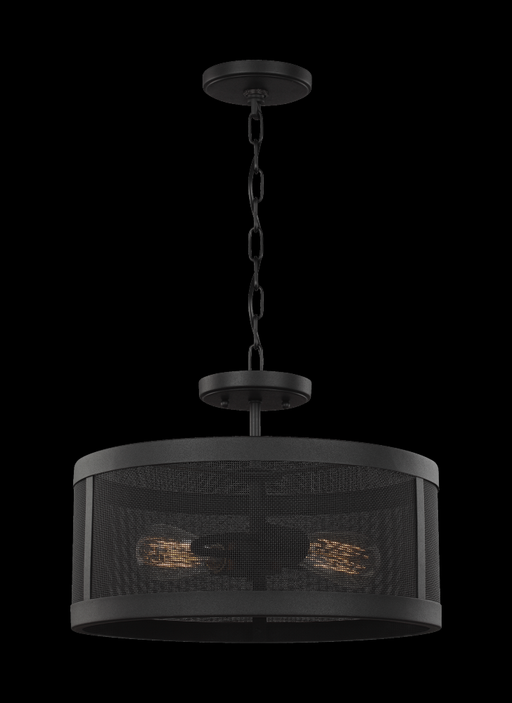 Visual Comfort & Co. Studio Collection Gereon traditional 2-light indoor dimmable ceiling semi-flush mount in black finish
