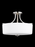 Generation Lighting Canfield modern 3-light indoor dimmable ceiling semi-flush mount in brushed nickel silver finish wit
