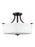 Canfield Modern 3-light Led Indoor Dimmable Ceiling Semi- Flush Mount In Bronze Finish With Etched Wh | 7728803EN3-710