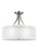 Generation Lighting Elmwood Park traditional 3-light LED indoor dimmable ceiling semi-flush mount in brushed nickel silv