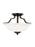 Generation Lighting Emmons traditional 2-light indoor dimmable ceiling semi-flush mount in bronze finish with satin etch