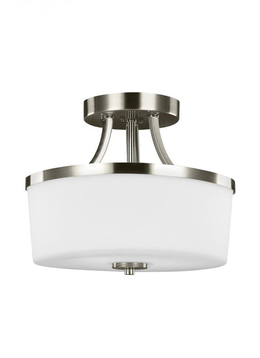 Generation Lighting Hettinger transitional 2-light LED indoor dimmable ceiling flush mount in brushed nickel silver fini
