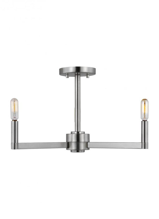 Visual Comfort & Co. Studio Collection Fullton modern 3-light indoor dimmable semi-flush mount in brushed nickel