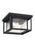 Generation Lighting Hunnington contemporary 2-light outdoor exterior ceiling flush mount in black finish with clear seed