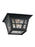 Generation Lighting Herrington transitional 2-light outdoor exterior ceiling flush mount in black finish with clear seed