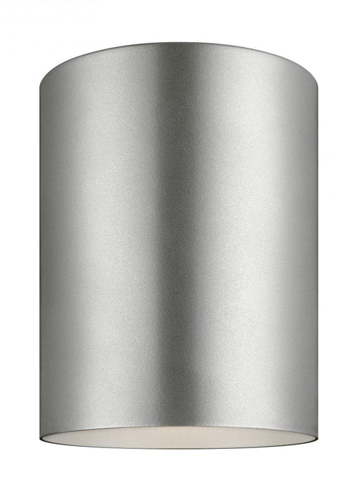 Visual Comfort & Co. Studio Collection Outdoor Cylinders transitional 1-light LED outdoor exterior ceiling flush mount in painted brushed n