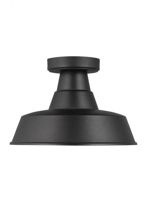 Visual Comfort & Co. Studio Collection Barn Light traditional 1-light outdoor exterior Dark Sky compliant ceiling flush mount in black fini