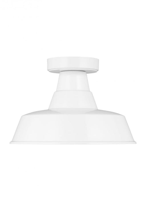 Visual Comfort & Co. Studio Collection Barn Light traditional 1-light outdoor exterior Dark Sky compliant ceiling flush mount in white fini
