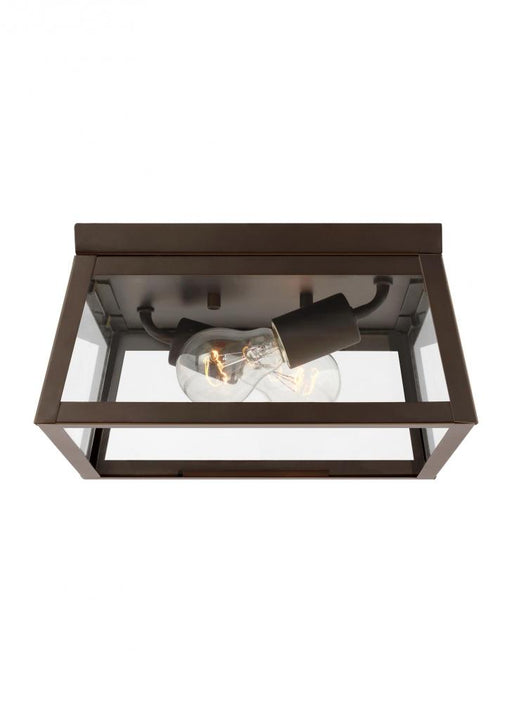 Founders Modern 2-light Led Outdoor Exterior Ceiling Flush Mount In Antique Bronze Finish With Clear | 7848402EN7-71